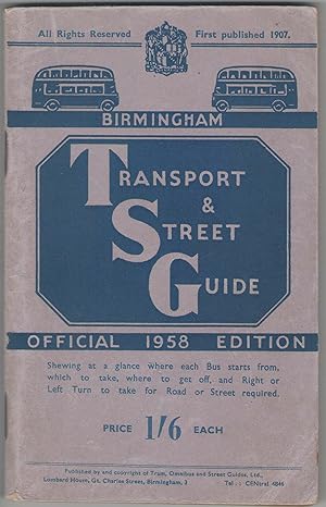 Birmingham Transport & Street Guide Official 1958 Ediition