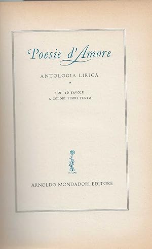 Bild des Verkufers fr Poesie d''amore - Antologia Lirica' zum Verkauf von DRBOOKS