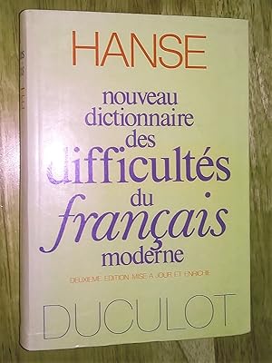 Seller image for Nouveau dictionnaire des difficultes du francais moderne, deuxime dition mise  jour et enrichie for sale by Claudine Bouvier