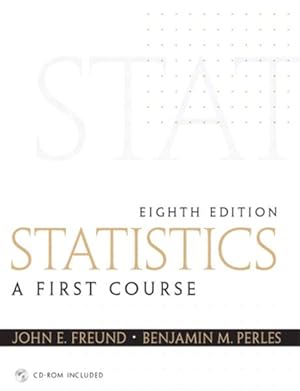 Image du vendeur pour Statistics : A First Course mis en vente par GreatBookPricesUK