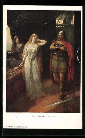 Bild des Verkufers fr Ansichtskarte Szenenbild aus Tristan und Isolde, Richard-Wagner-Zyklus zum Verkauf von Bartko-Reher