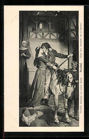 Bild des Verkufers fr Ansichtskarte Parsifals Abschied von seiner Mutter zum Verkauf von Bartko-Reher