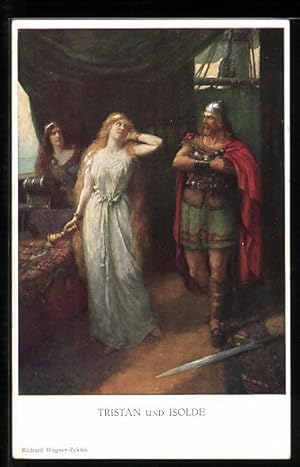 Imagen del vendedor de Ansichtskarte Tristan und Isolde, Szenenbild, Richard-Wagner-Zyklus a la venta por Bartko-Reher