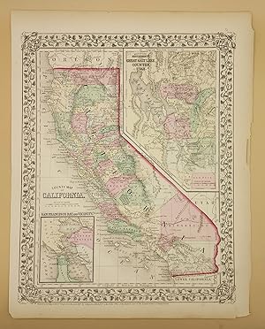 Seller image for County Map of California / Map of the Settlements in the Great Salt Lake Country. Utah [inset] / San Francisco Bay and Company [inset] for sale by Ken Sanders Rare Books, ABAA