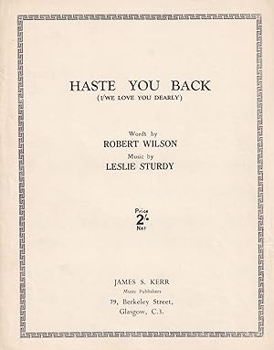 Imagen del vendedor de Haste You Back We Love You Dearly Scottish Country Dance 1950s Sheet Music a la venta por Postcard Finder