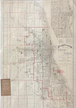 New Map of Chicago and Suburbs showing the location of the World's Columbian Exposition