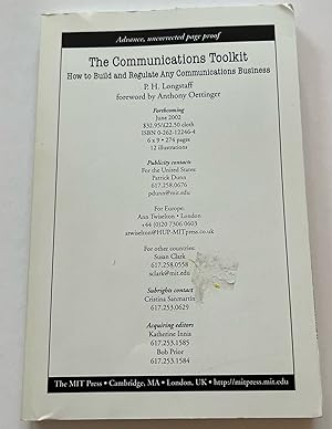 The Communications Toolkit: How to Build and Regulate Any Communications Business (Uncorrected Pr...