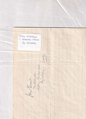 Seller image for John Edwards Manx Cat Aylsbury Animal Cat Poet Hand Signed Poems Ephemera for sale by Postcard Finder