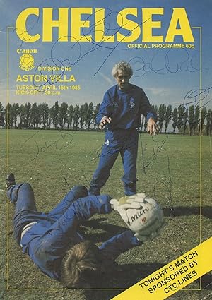 Image du vendeur pour Chelsea Football Club vs Aston Villa 7x Hand Signed Programme mis en vente par Postcard Finder