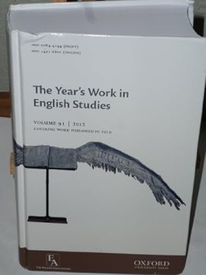 Imagen del vendedor de This Year's Work In English Studies Volume 91 2012, Covering Work Published In 2010 a la venta por WeBuyBooks