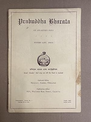 Immagine del venditore per Prabuddha Bharata, or Awakened India (February, 1931 - Volume XXXVI, Number 2) venduto da Fahrenheit's Books
