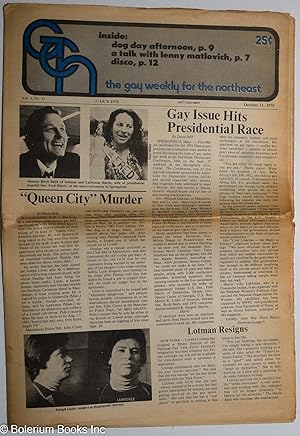 Bild des Verkufers fr GCN: Gay Community News; the gay weekly for the Northwest; vol. 3, #15, Oct. 11, 1975; Gay Issue Hits Presidential race zum Verkauf von Bolerium Books Inc.