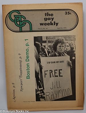 Bild des Verkufers fr GCN: Gay Community News; the gay weekly; vol. 3, #43, April 24, 1976: Boston Demo zum Verkauf von Bolerium Books Inc.