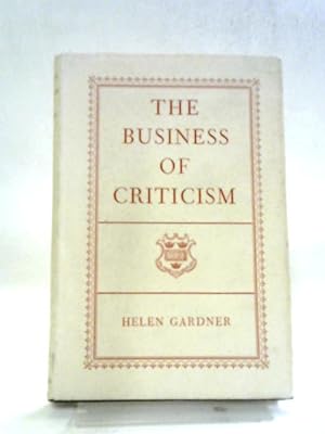 Immagine del venditore per The Business of Criticism venduto da World of Rare Books