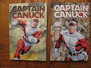 Bild des Verkufers fr Captain Canuck Two (2) Volume Hardcover Set (Volumes 1 and 2) PLUS Signed Postcard zum Verkauf von Clarkean Books