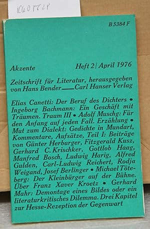 Akzente - Zeitschrift für Literatur 23. Jahrgang Heft 2/ April 1976