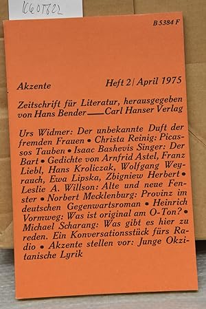 Akzente - Zeitschrift für Literatur 22. Jahrgang Heft 2/ April1975