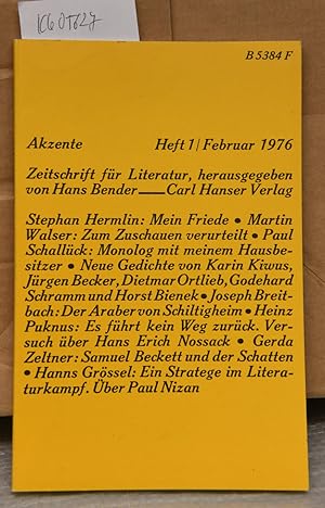 Akzente - Zeitschrift für Literatur 23. Jahrgang Heft 1/ Februar 1976