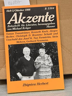 Akzente - Zeitschrift für Literatur 45 Jahrgang Heft 5 / Oktober 1998 - Zbiegniew Herbert