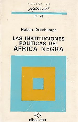 Seller image for Las instituciones polticas del frica negra for sale by Librera Vobiscum