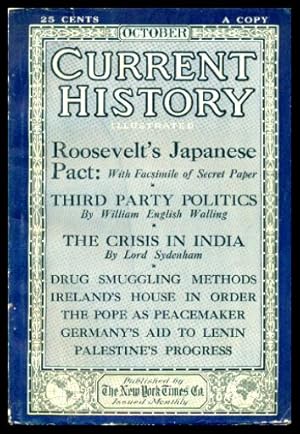 Bild des Verkufers fr CURRENT HISTORY - Volume 21, number 1 - October 1924 zum Verkauf von W. Fraser Sandercombe