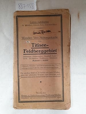 Image du vendeur pour (Historische) Wander- und Skiwegekarte vom Titisee-Feldberggebiet : 1:50 000 : (Hllental - Hinterzarten - Neustadt - Lenzkirch - St. Blasien - Todtmoos - Schnau) : mis en vente par Versand-Antiquariat Konrad von Agris e.K.