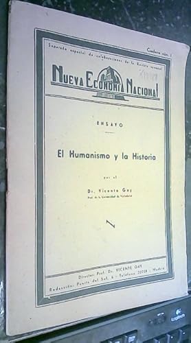 Imagen del vendedor de El humanismo y la historia. Ensayo. Separata a la venta por Librera La Candela