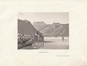 Seller image for Chillon. Aquatinta-Ansicht. for sale by Antiquariat Dennis R. Plummer