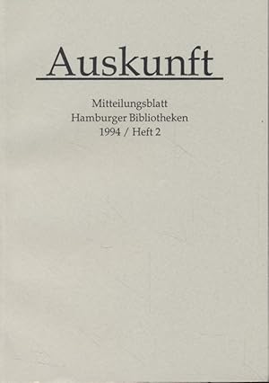 Seller image for Auskunft: Mitteilungsblatt Hamburger Bibliotheken, 14. Jahrgang, Heft 2. for sale by Fundus-Online GbR Borkert Schwarz Zerfa