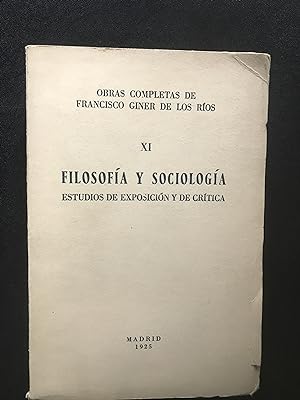 Seller image for Filosofa y sociologa: estudios de exposicin y de crtica for sale by Vrtigo Libros