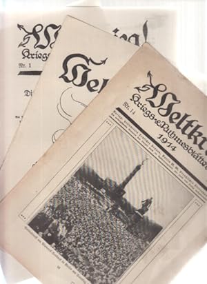 ( 44 HEFTE ) Weltkrieg! Kriegs- und Ruhmesblätter 1914. Verlag: Hilfsverein Deutscher Frauen; Ber...