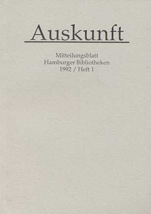 Seller image for Auskunft: Mitteilungsblatt Hamburger Bibliotheken, 12. Jahrgang, Heft 1. for sale by Fundus-Online GbR Borkert Schwarz Zerfa