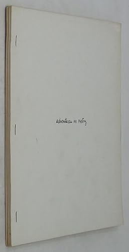 Bild des Verkufers fr Adventures in Poetry, Number Seven (February 1971) zum Verkauf von Powell's Bookstores Chicago, ABAA