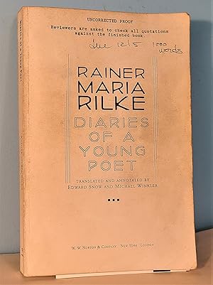 Image du vendeur pour Diaries of a Young Poet mis en vente par Berthoff Books