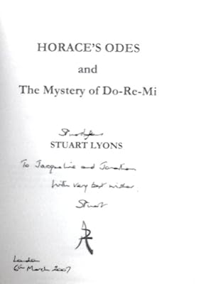 Bild des Verkufers fr Horace's "Odes" and the Mystery of Do-re-mi zum Verkauf von World of Rare Books