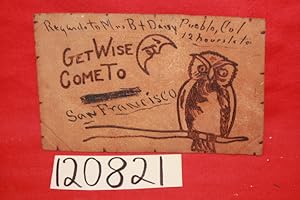 Image du vendeur pour 1904 Leather Owl Post Card to Miss Mabel Wagner New York City mis en vente par Princeton Antiques Bookshop