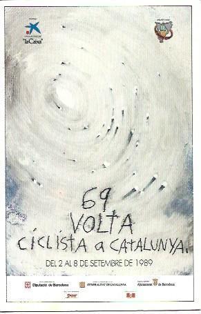 Bild des Verkufers fr POSTAL A2452: Cartel de Miquel Barcelo para Volta a Catalunya 1989 zum Verkauf von EL BOLETIN