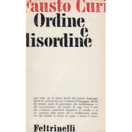 Bild des Verkufers fr Ordine e disordine zum Verkauf von Libreria Antiquaria Giulio Cesare di Daniele Corradi