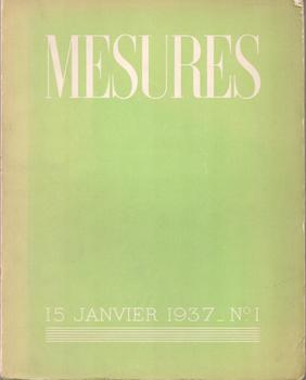 Seller image for Mesures. 15 Janvier 1937. 3e annee-No. 1. for sale by Wittenborn Art Books