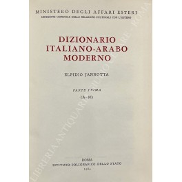 Bild des Verkufers fr Dizionario italiano-arabo moderno zum Verkauf von Libreria Antiquaria Giulio Cesare di Daniele Corradi