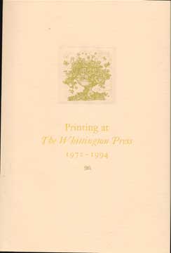 Imagen del vendedor de Printing at the Whittington Press a la venta por Wittenborn Art Books