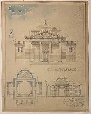 Architectural Student Drawings 1898-1900 by Ernest Hjalmar Fougner, Atelier Preparatoire D'Archit...