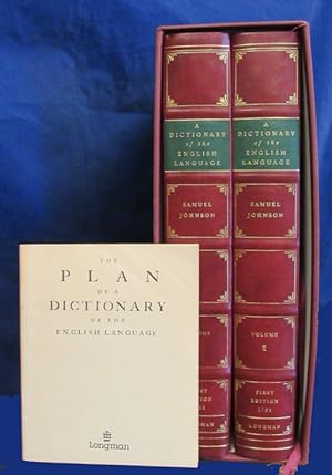 Seller image for A DICTIONARY OF THE ENGLISH LANGUAGE, in Which the Words are deduced from their Originals.To Which are Prefixed a History of the Language and An English Grammar; (With), THE PLAN OF THE DICTIONARY OF THE ENGLISH LANGUAGE for sale by Buddenbrooks, Inc.