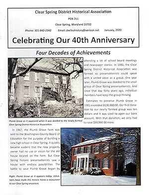 Image du vendeur pour Used to be.Clear Spring District Historial Association: Volume XII, Issue 1: January, 2020: Celebrating Our 40th Anniversary mis en vente par Dorley House Books, Inc.