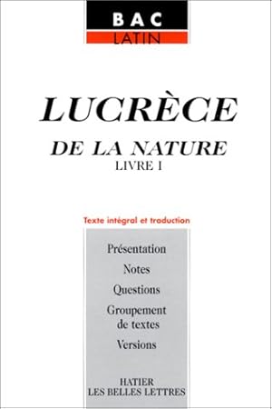 Bild des Verkufers fr Lucrece de la nature livre I (texte en latin et traduction) zum Verkauf von Dmons et Merveilles