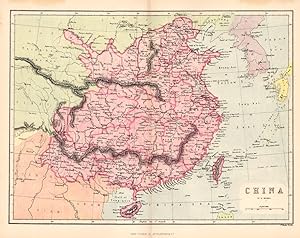 China Map,William Hughes Antique Historical Color Map