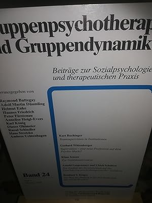 Seller image for Gruppenpsychotherapie und Gruppendynamik, Beitrge zur Sozialpsychologie und therapeutischen Praxis, Band 24, Heft 1, Oktober 1988 for sale by Verlag Robert Richter