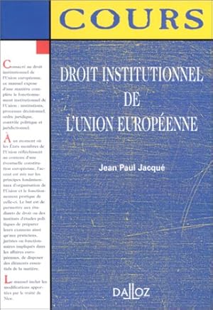 Image du vendeur pour Droit institutionnel de l'Union Europenne mis en vente par Dmons et Merveilles