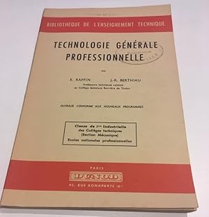 Image du vendeur pour TECHNOLOGIE GENERALE PROFESSIONNELLE Classe de 1re INDUSTRIELLE mis en vente par Dmons et Merveilles