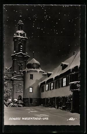 Bild des Verkufers fr Ansichtskarte Wiesentheid / Ufr., Schloss in der Winternacht zum Verkauf von Bartko-Reher